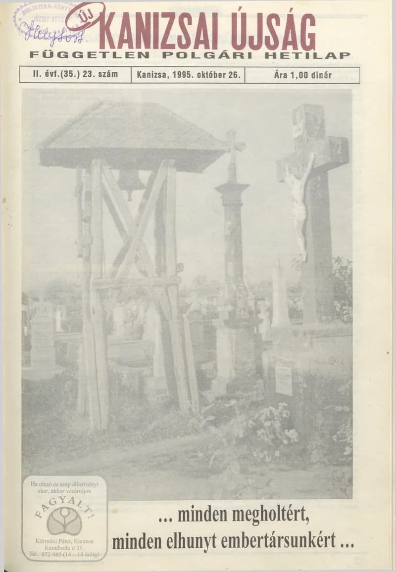 Új Kanizsai Újság, 2. évf. 1995. október 26. 23. sz.