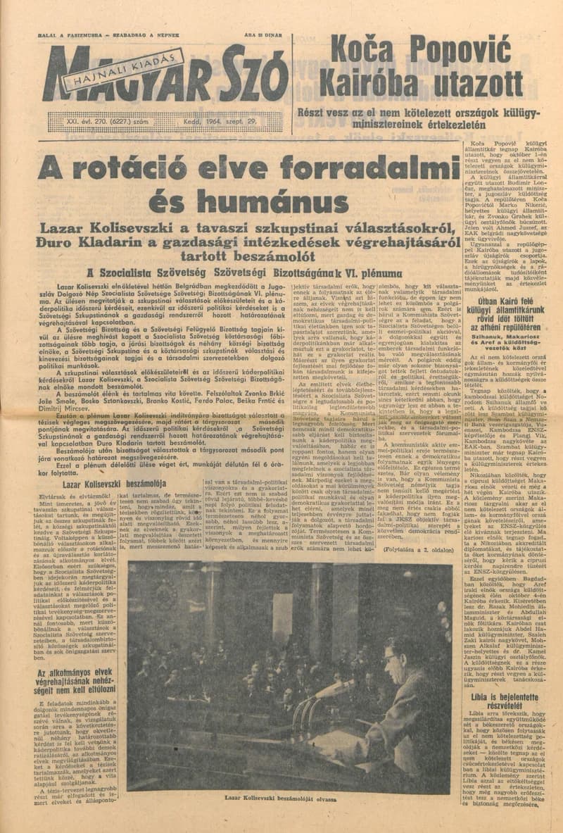Magyar Szó, 21. évf. 1964. szeptember 29. 270. sz.