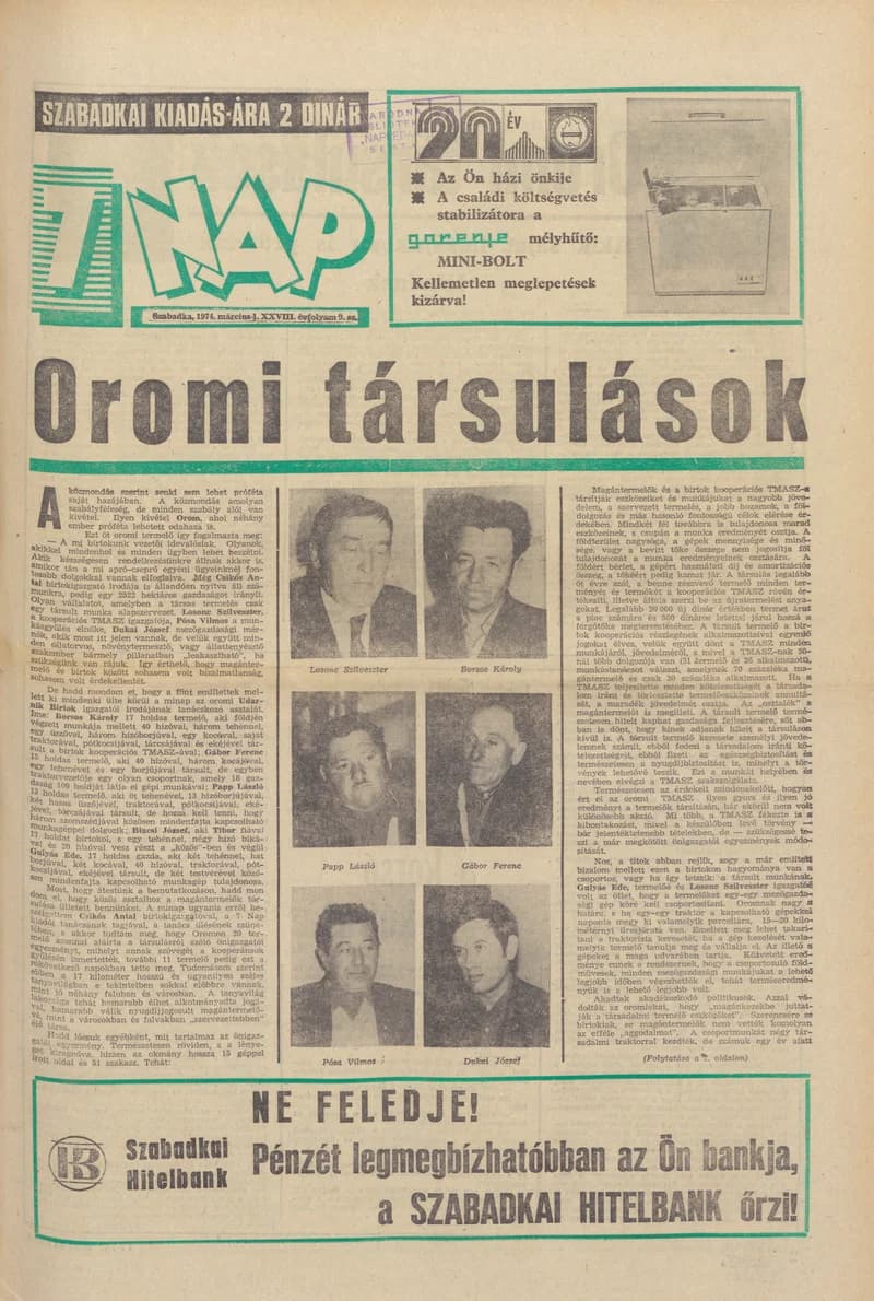 7 Nap, 29. évf. 1974. március 1. 9. sz. 1–32. oldal