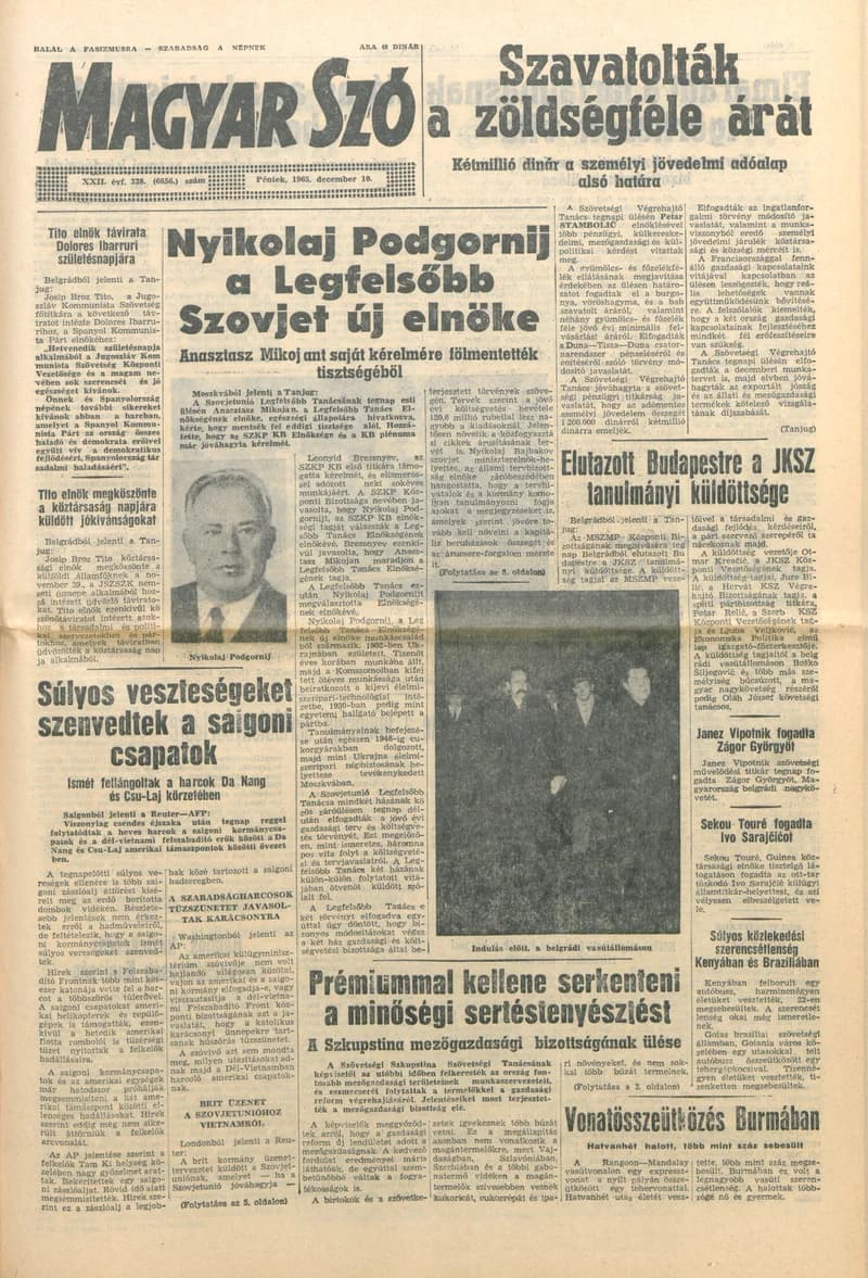Magyar Szó, 22. évf. 1965. december 10. 338. sz.