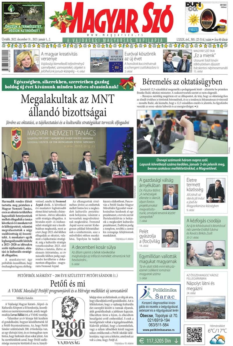 Magyar Szó, 79. évf. 2022. december 31. – 2023. január 2. 305. sz. 1–32. oldal