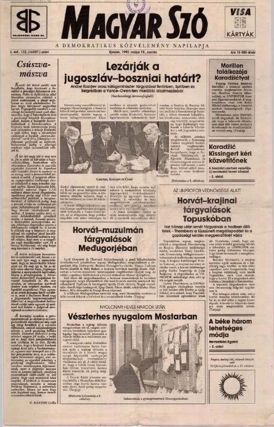 Magyar Szó, 50. évf. 1993. május 19. 132. sz. 1–12. oldal