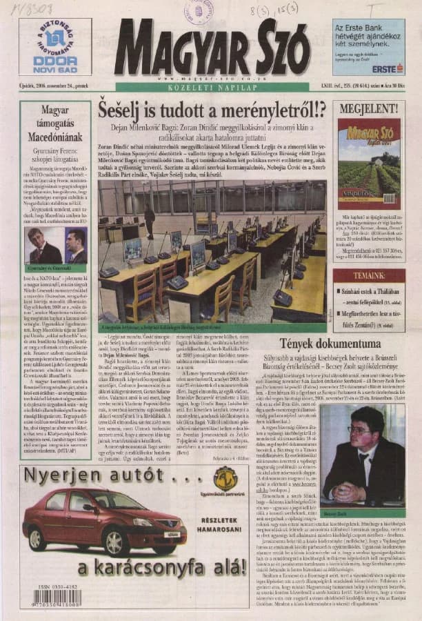 Magyar Szó, 63. évf. 2006. november 24. 275. sz. 1–20. oldal