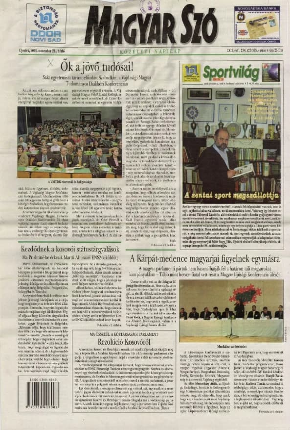 Magyar Szó, 62. évf. 2005. november 21. 274. sz. 1–12. oldal
