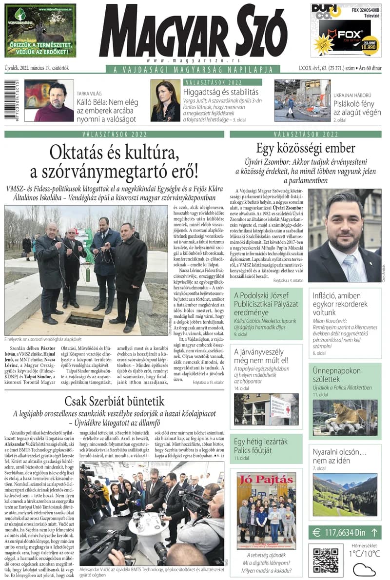 Magyar Szó, 79. évf. 2022. március 17. 62. sz. 1–20. oldal
