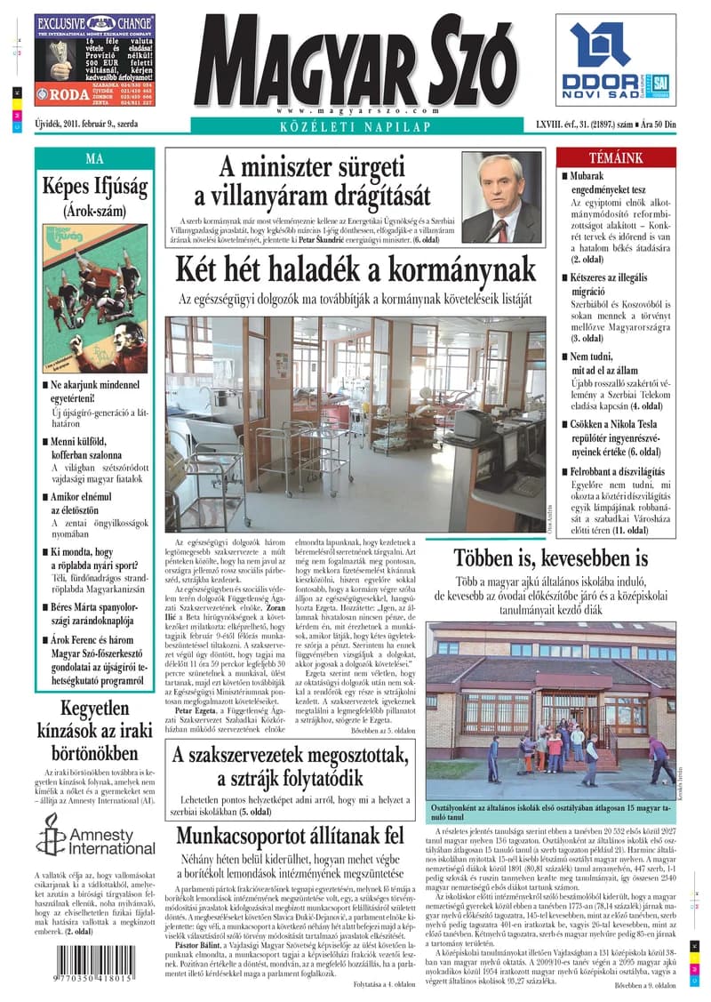 Magyar Szó, 68. évf. 2011. február 9. 31. sz. 1–20. oldal