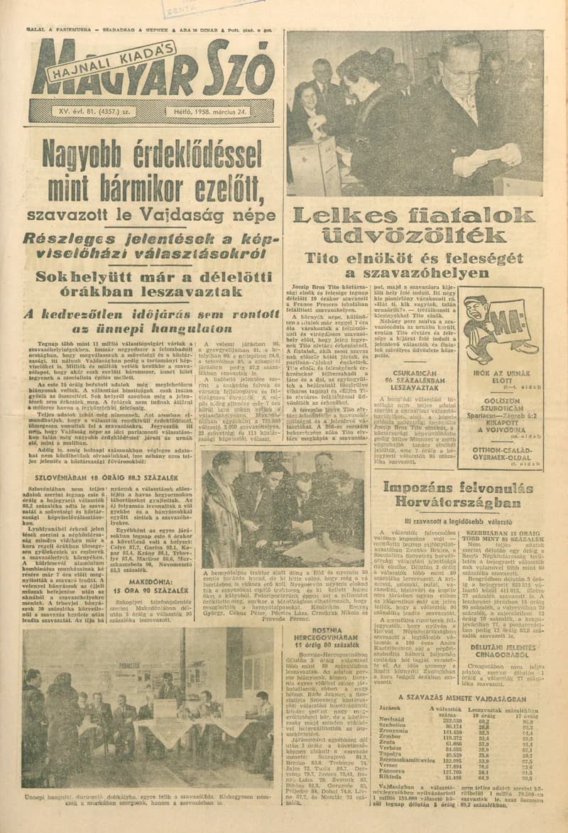 Magyar Szó, 15. évf. 1958. március 24. 81. sz. 1–10. oldal