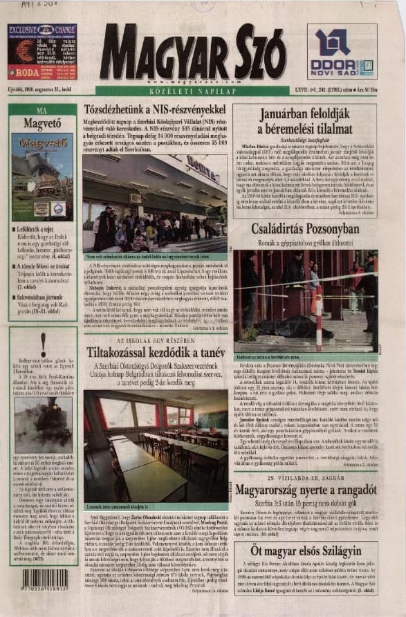 Magyar Szó, 67. évf. 2010. augusztus 31. 202. sz. 1–20. oldal