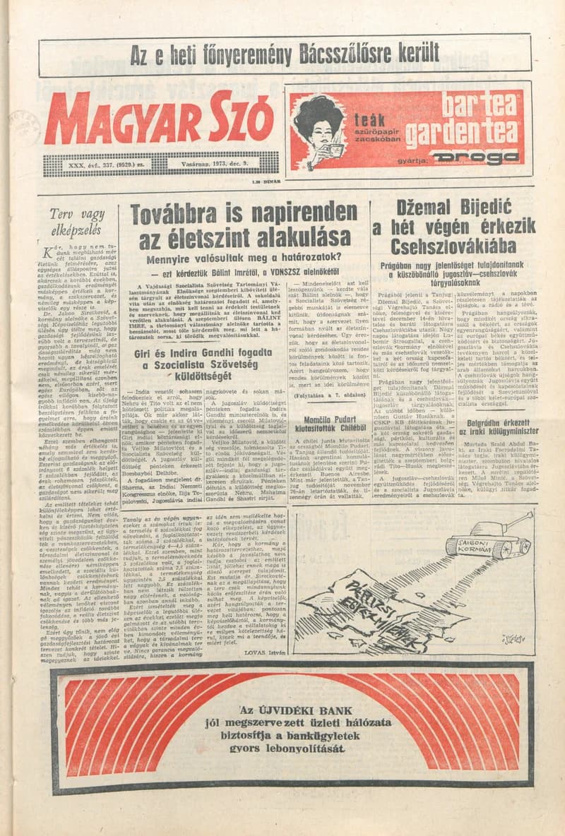 Magyar Szó, 30. évf. 1973. december 9. 337. sz.