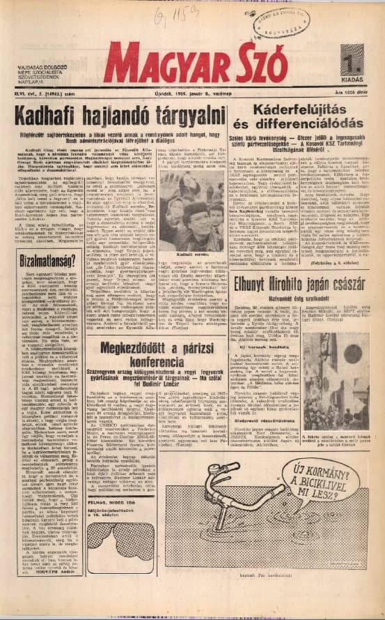 Magyar Szó, 46. évf. 1989. január 8. 5. sz. 1–28. oldal