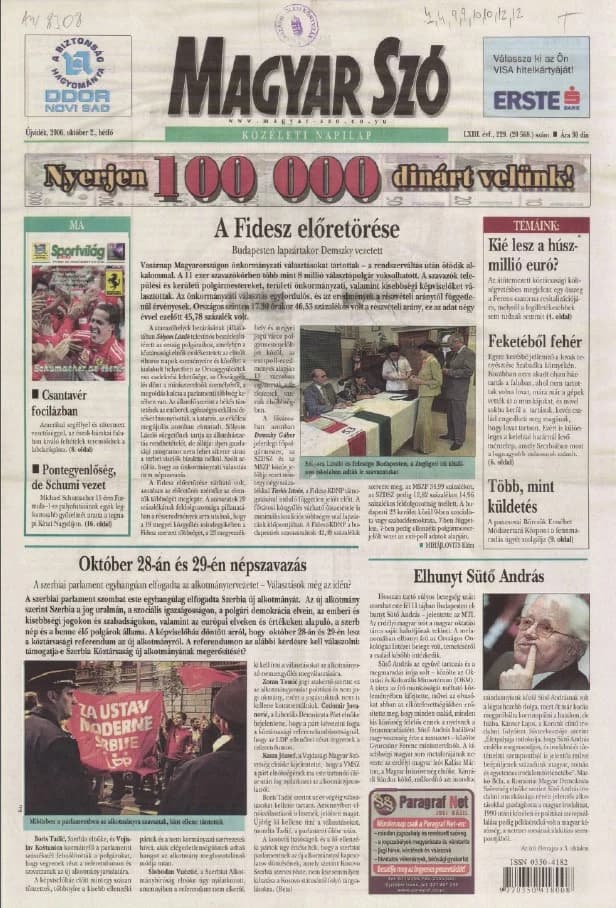 Magyar Szó, 63. évf. 2006. október 2. 229. sz. 1–12. oldal