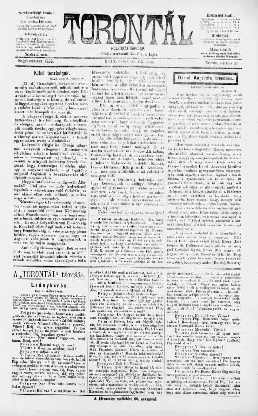 Torontál, 29. évf. 1900. március 21. 66. sz.