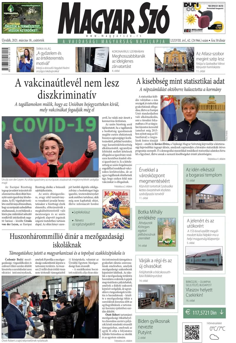 Magyar Szó, 78. évf. 2021. március 18. 62. sz. 1–20. oldal