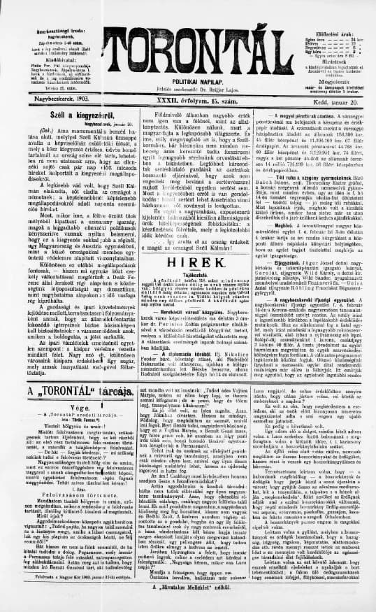 Torontál, 32. évf. 1903. január 20. 15. sz.