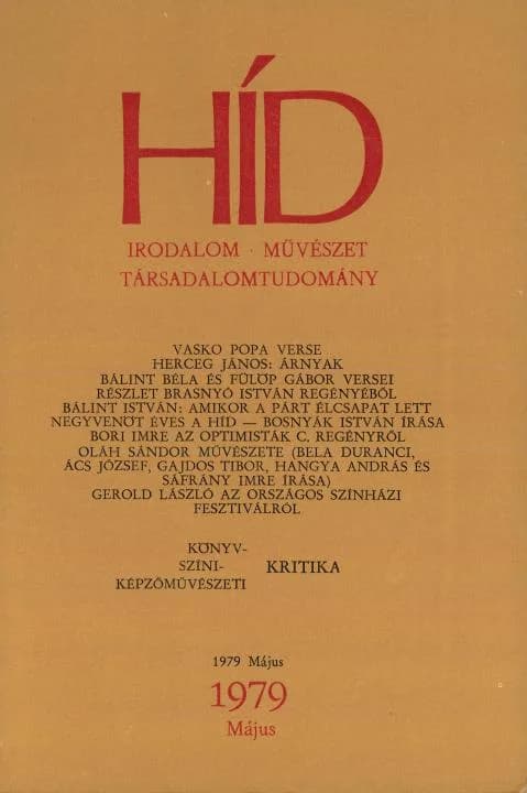 Híd, 43. évf. 1979. május. 5. sz. 549–692. oldal