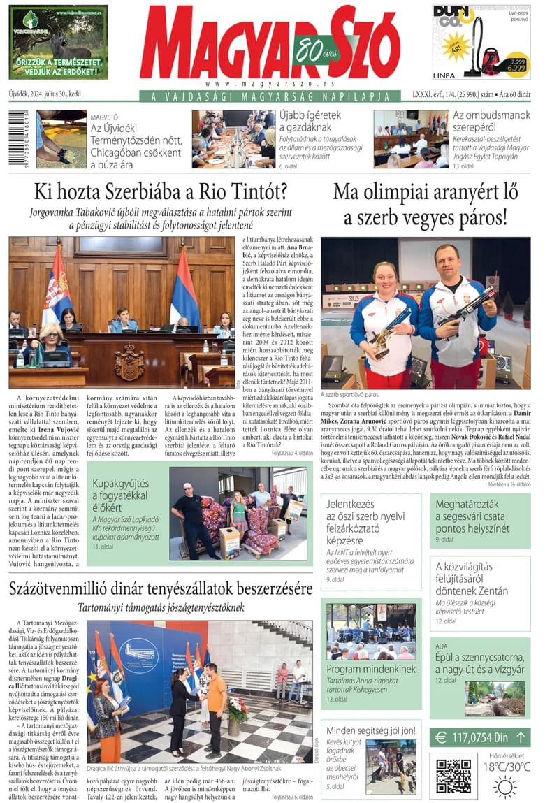 Magyar Szó, 81. évf. 2024. július 30. 174. sz. 1–20. oldal