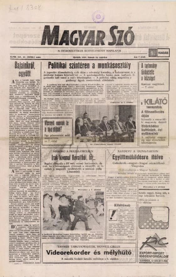 Magyar Szó, 48. évf. 1991. február 16. 45. sz. 1–24. oldal
