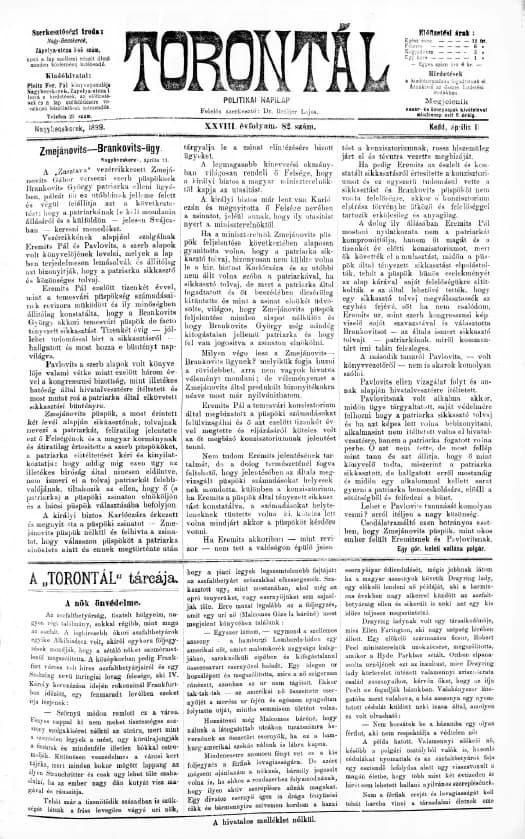 Torontál, 28. évf. 1899. április 11. 82. sz.