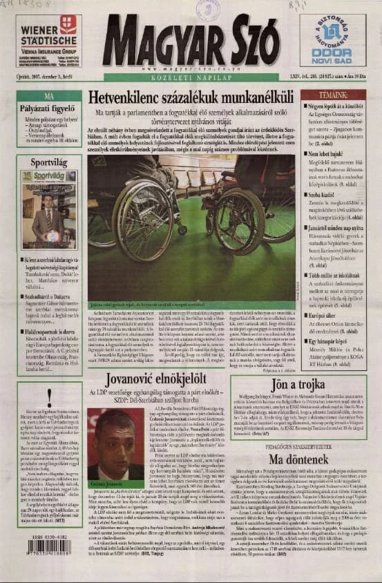 Magyar Szó, 64. évf. 2007. december 3. 283. sz. 1–12. oldal