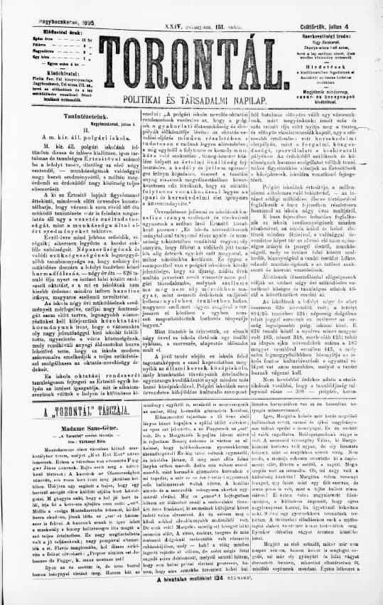Torontál, 24. évf. 1895. július 4. 151. sz.