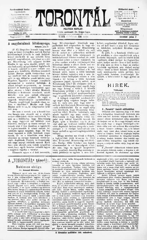 Torontál, 29. évf. 1900. július 7. 154. sz.
