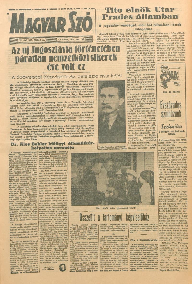 Magyar Szó, 11. évf. 1954. december 30. 355. sz. 1–12. oldal