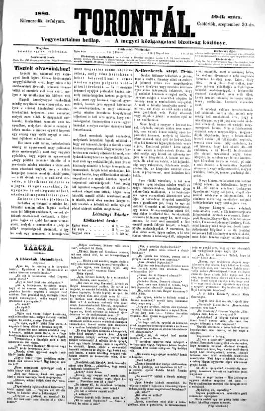 Torontál, 9. évf. 1880. szeptember 30. 40. sz.
