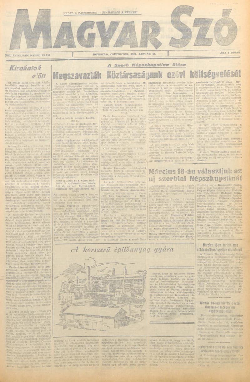 Magyar Szó, 8. évf. 1951. január 18. 14. sz. 1–4. oldal