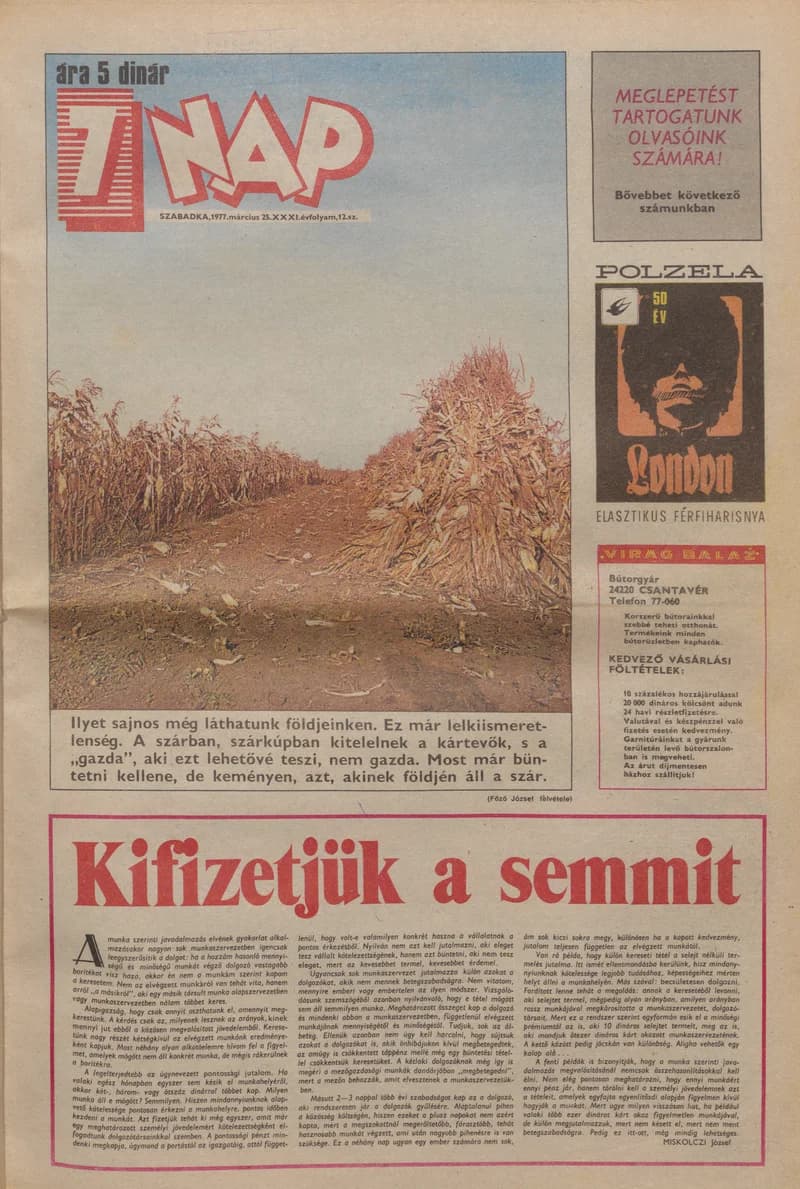 7 Nap, 32. évf. 1977. március 25. 12. sz. 1–24. oldal