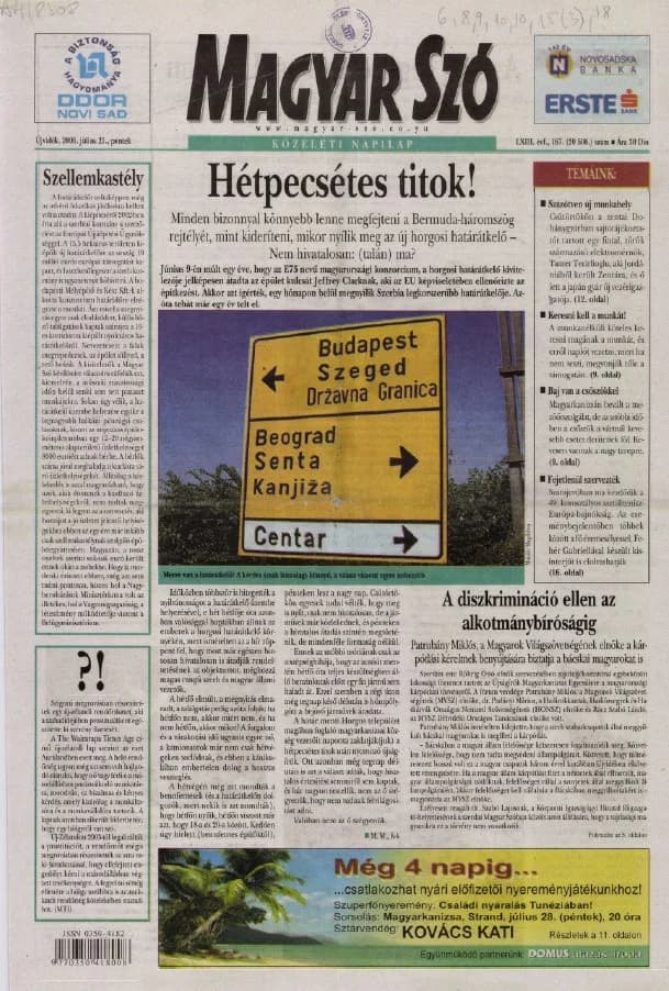 Magyar Szó, 63. évf. 2006. július 21. 167. sz. 1–20. oldal