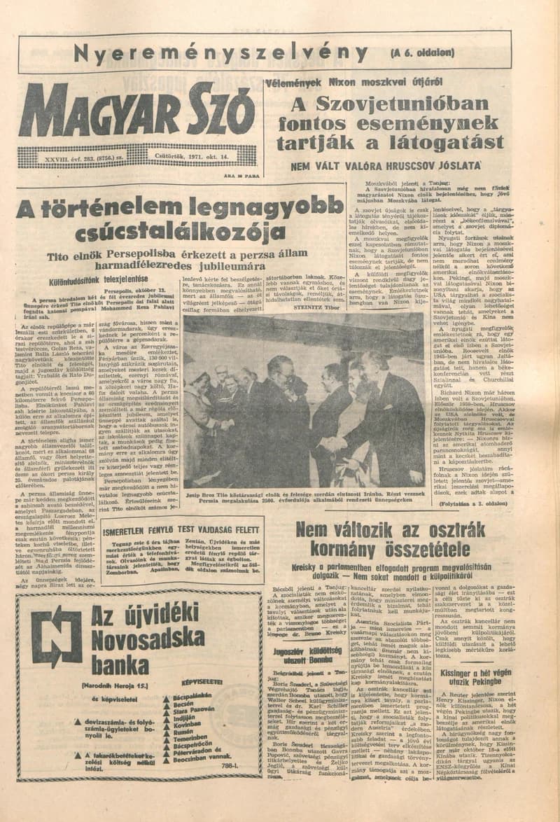 Magyar Szó, 28. évf. 1971. október 14. 283. sz. 1–12. oldal