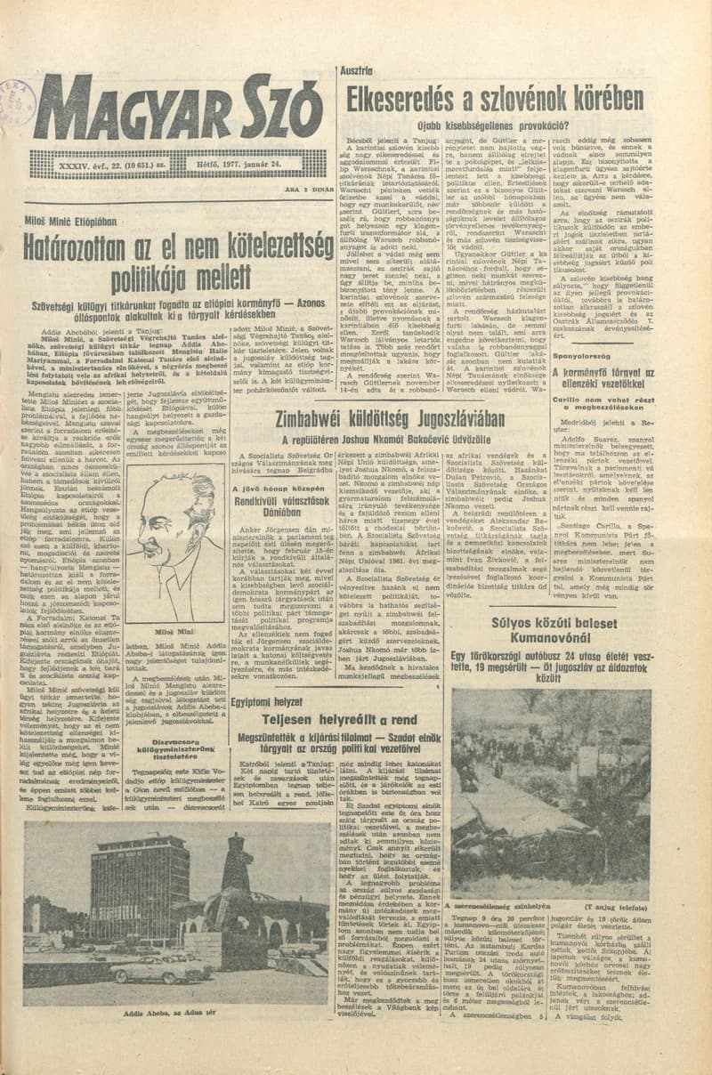 Magyar Szó, 34. évf. 1977. január 24. 22. sz.