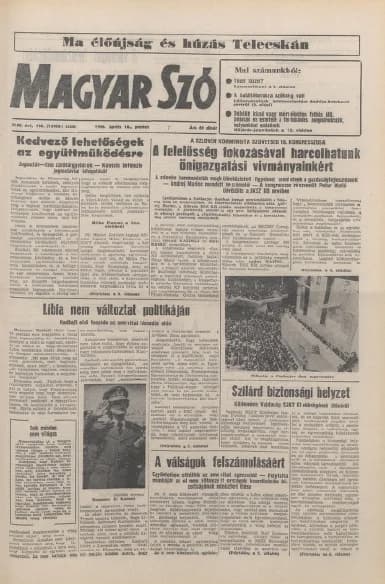 Magyar Szó, 43. évf. 1986. április 18. 106. sz. 1–24. oldal