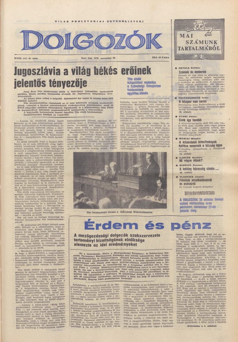 Dolgozók, 24. évf. 1970. november 13. 45. sz.