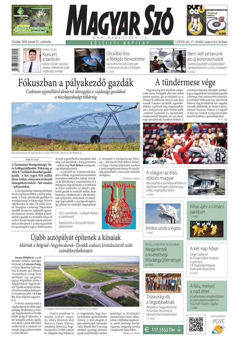 Magyar Szó, 77. évf. 2020. január 23. 17. sz. 1–20. oldal