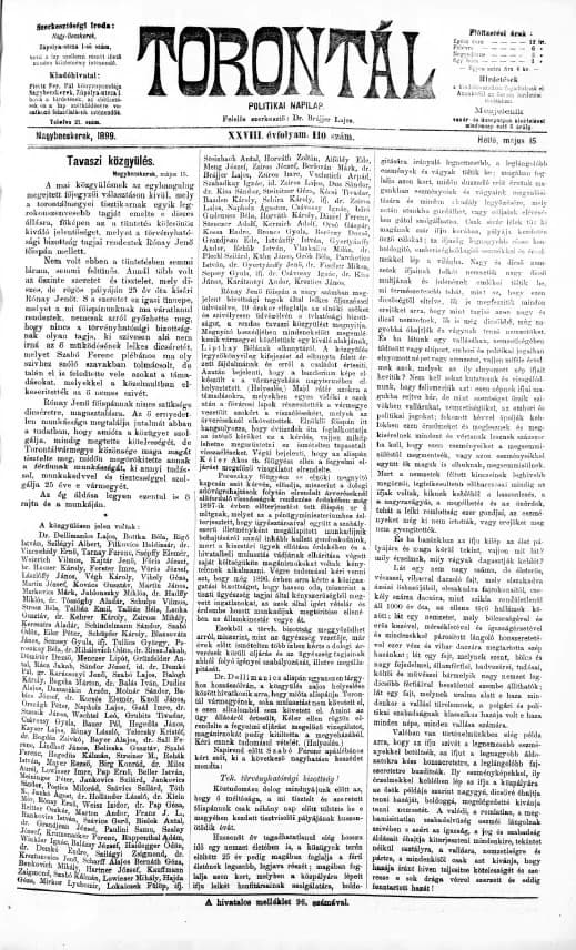 Torontál, 28. évf. 1899. május 15. 110. sz.