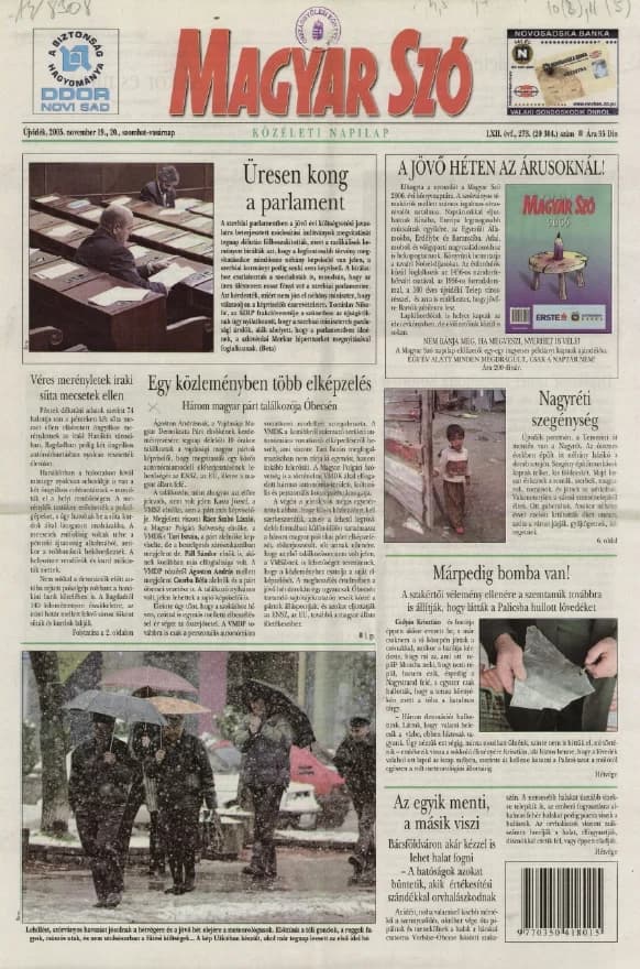 Magyar Szó, 62. évf. 2005. november 19. – 20. 273. sz. 1–12. oldal