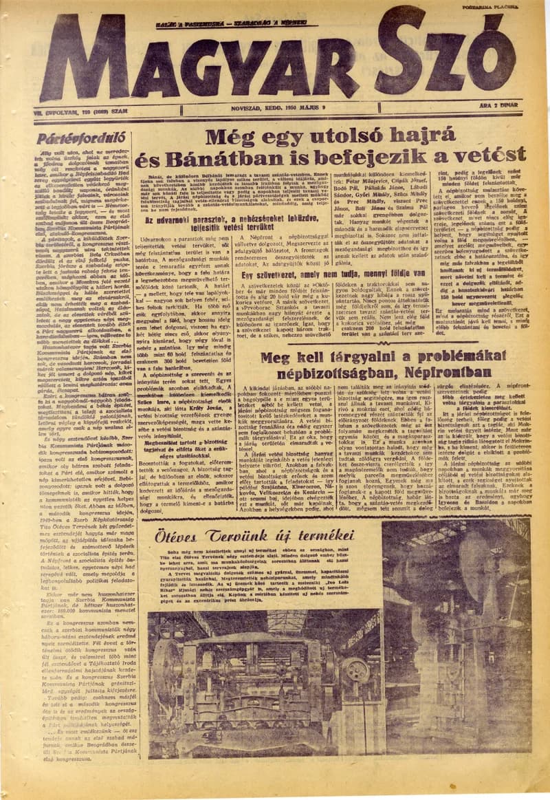 Magyar Szó, 7. évf. 1950. május 9. 110. sz. 1–4. oldal