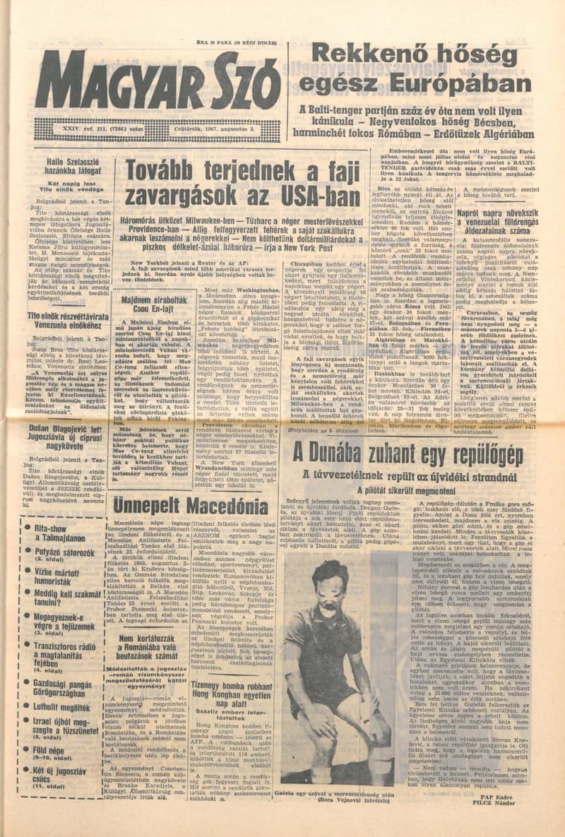 Magyar Szó, 24. évf. 1967. augusztus 3. 211. sz. 1–12. oldal