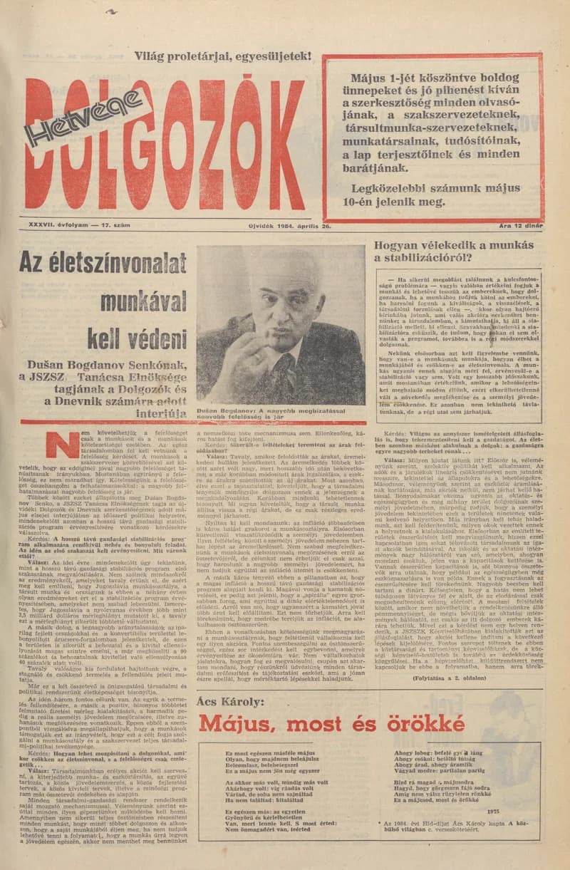 Dolgozók, 38. évf. 1984. április 26. 17. sz.