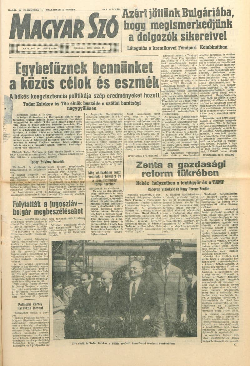 Magyar Szó, 22. évf. 1965. szeptember 25. 264. sz. 1–12. oldal