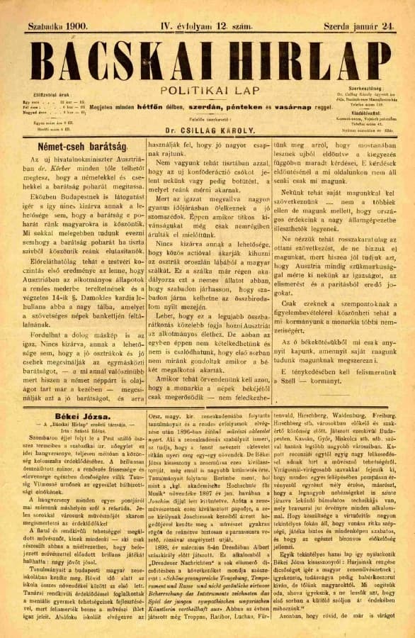 Bácskai Hirlap, 4. évf. 1900. január 24. 12. sz.