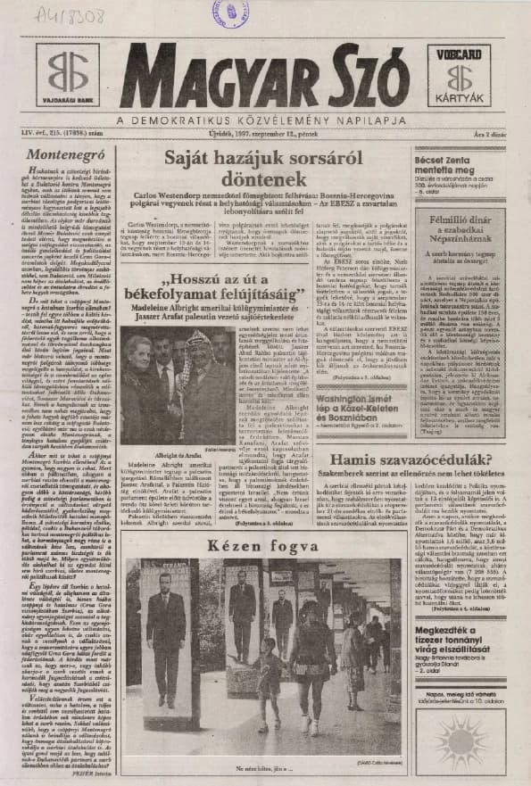 Magyar Szó, 54. évf. 1997. szeptember 12. 215. sz. 1–16. oldal