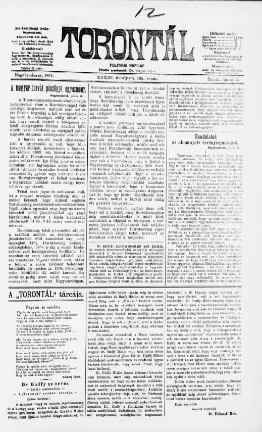Torontál, 33. évf. 1904. június 15. 135. sz.