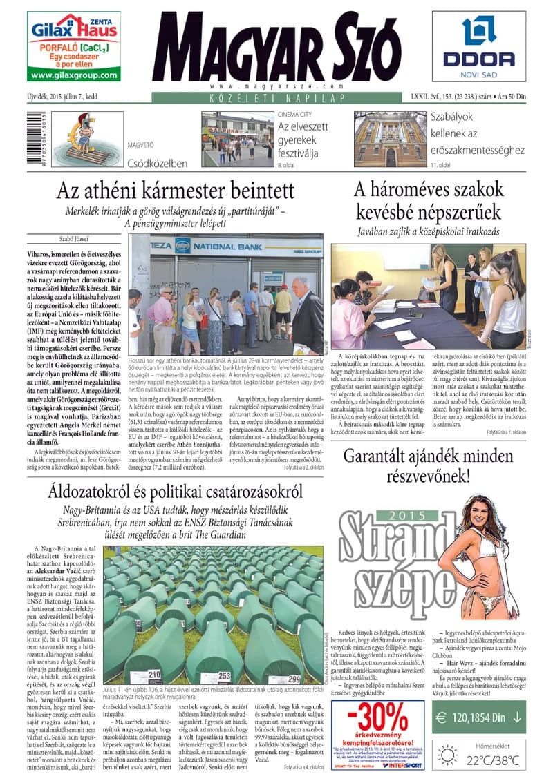 Magyar Szó, 72. évf. 2015. július 7. 153. sz. 1–20. oldal