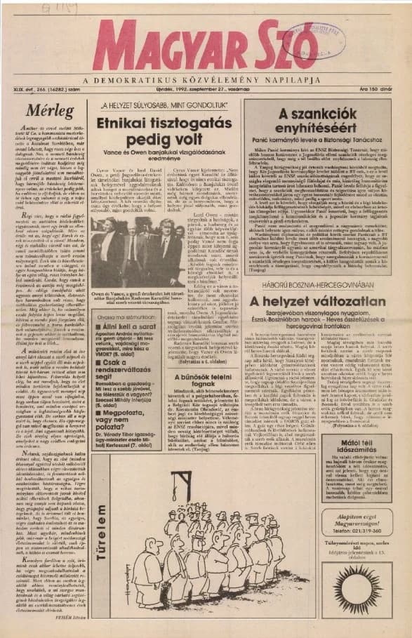 Magyar Szó, 49. évf. 1992. szeptember 27. 266. sz. 1–24. oldal