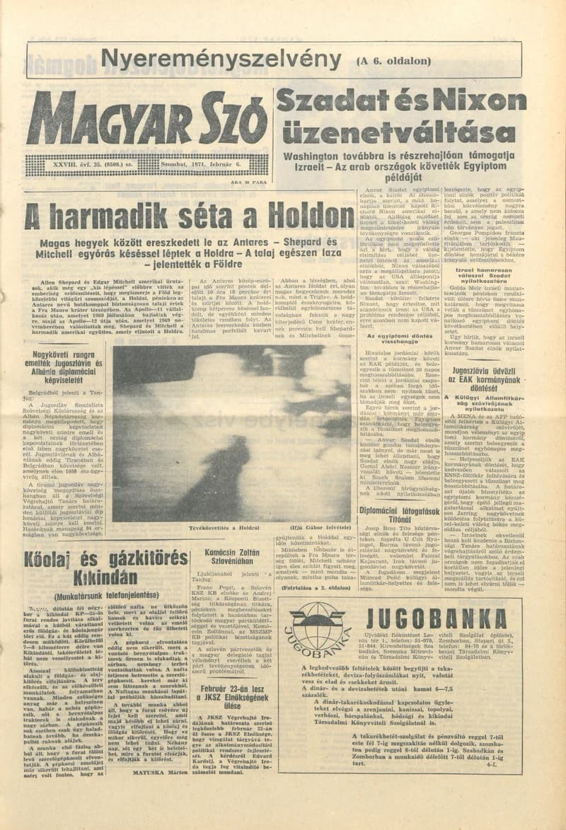 Magyar Szó, 28. évf. 1971. február 6. 35. sz. 1–20. oldal