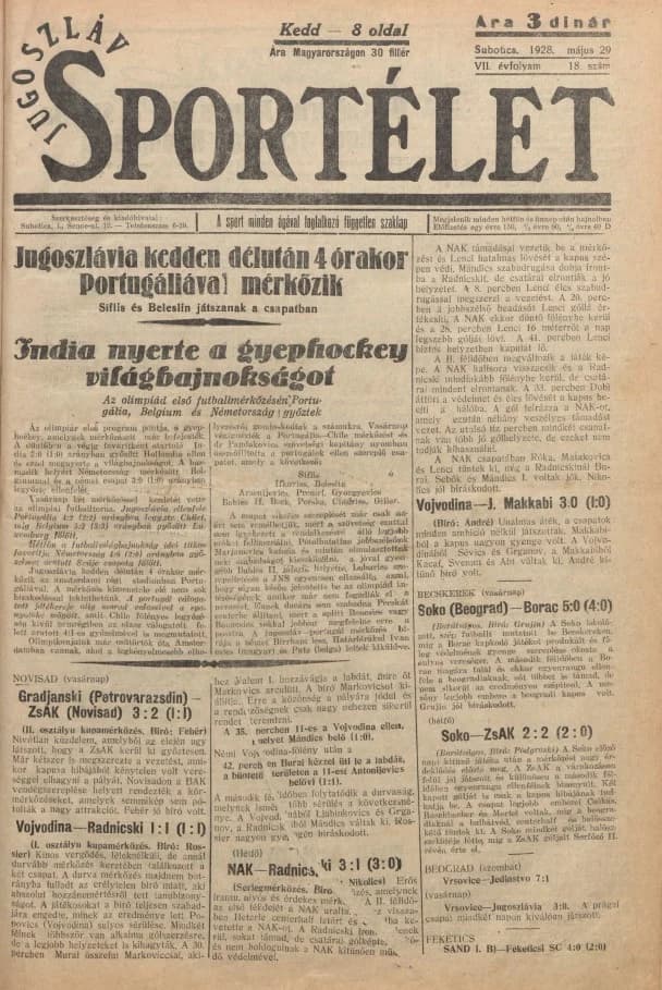 Jugoszláv sportélet, 7. évf. 1928. május 29. 18. sz.