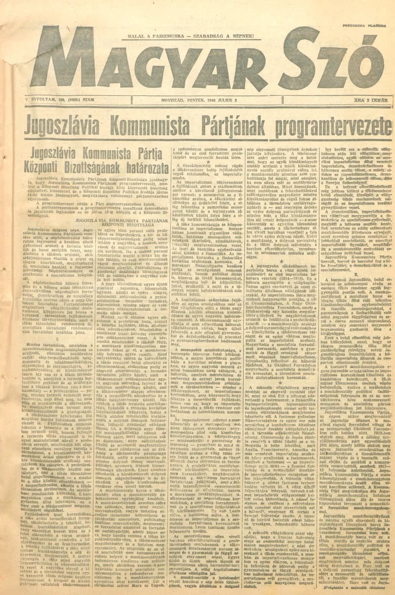 Magyar Szó, 5. évf. 1948. július 2. 156. sz. 1–6. oldal