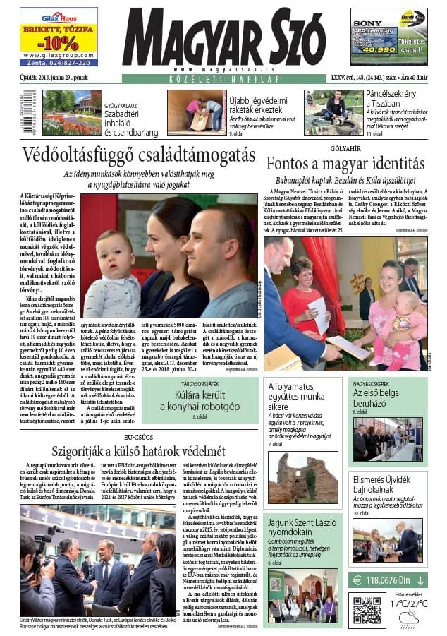 Magyar Szó, 75. évf. 2018. június 29. 148. sz. 1–16. oldal